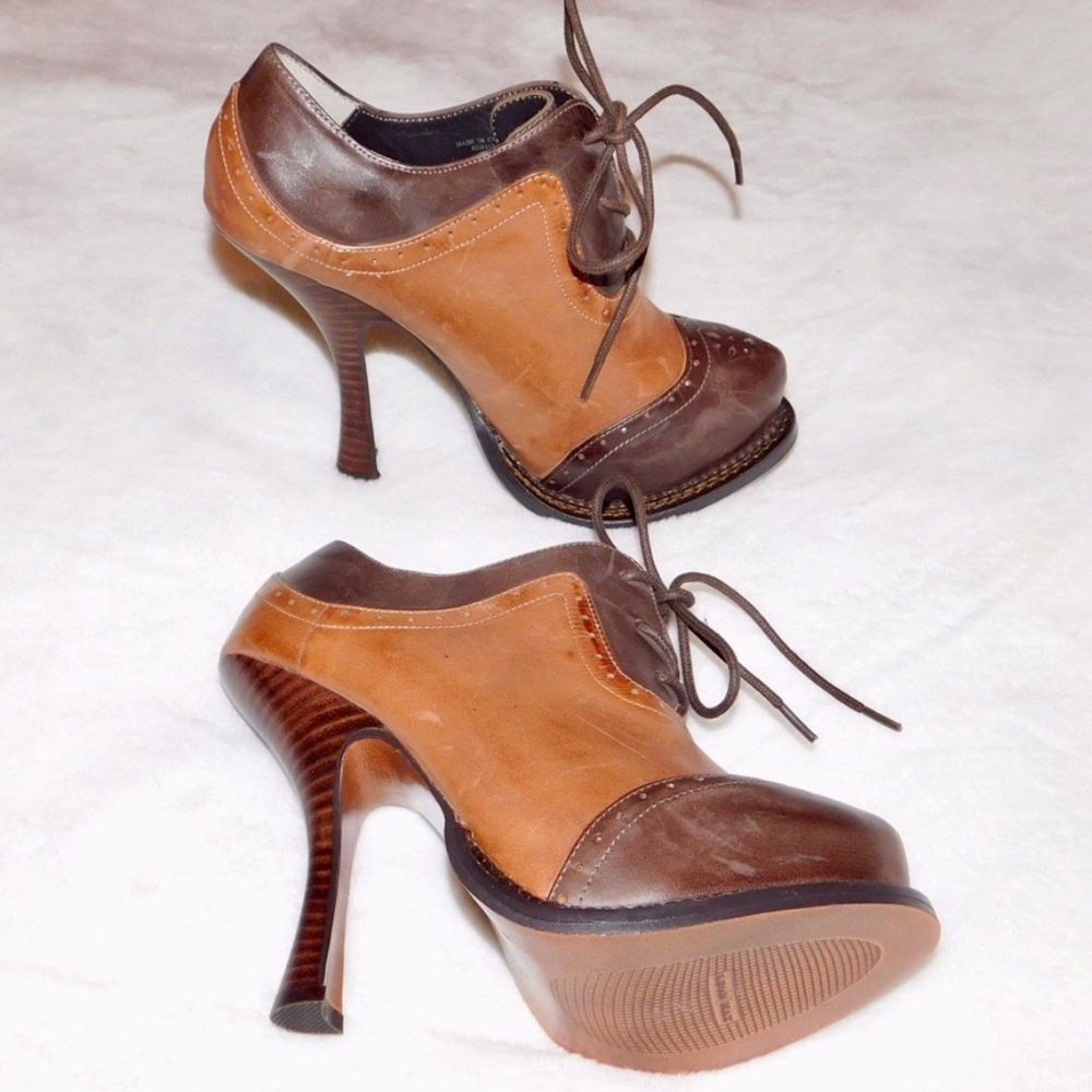 LEON MAX DARK BROWN & CHESTNUT LEATHER BOOTIE